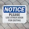 Signmission Exit Sign, Plastic, 14 in W, 10 in H, Please Use Other Door For Exiting OS-2PACK-NS-P-1014-L-17623 - alternate 4